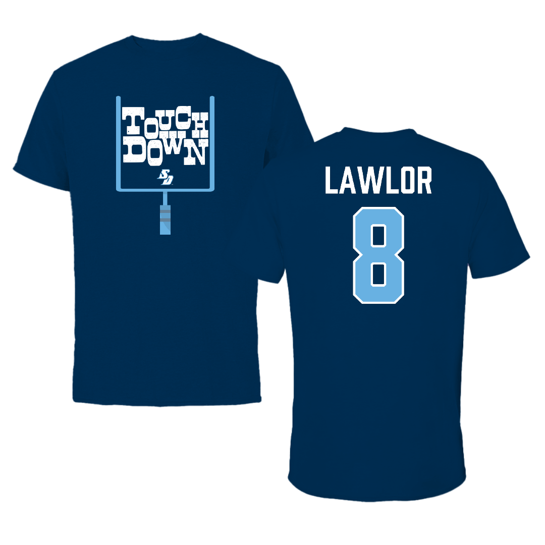 University of San Diego Football Navy Touchdown Performance Tee - #8 Conor Lawlor