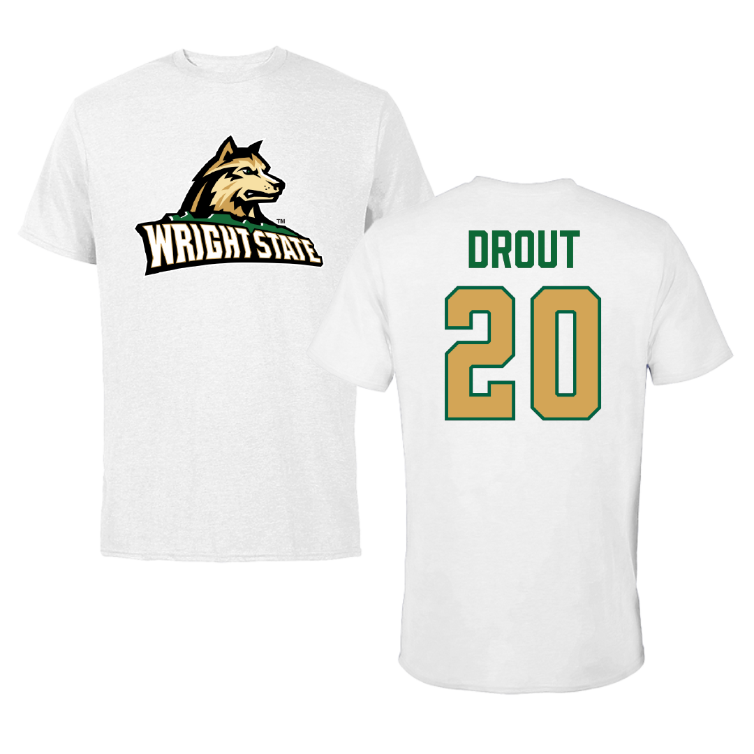 Wright State University Basketball White Performance Tee - #20 MaKenzie Drout