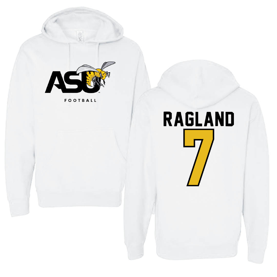 Alabama State University Football White ASU Hoodie - #7 Braylen Ragland
