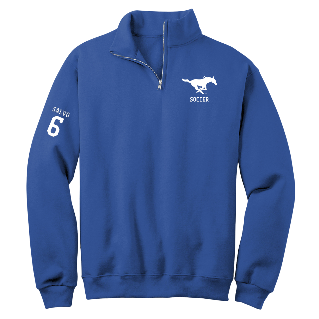 Southern Methodist University Soccer (M) Blue Quarter-Zip - #6 Alex Salvo