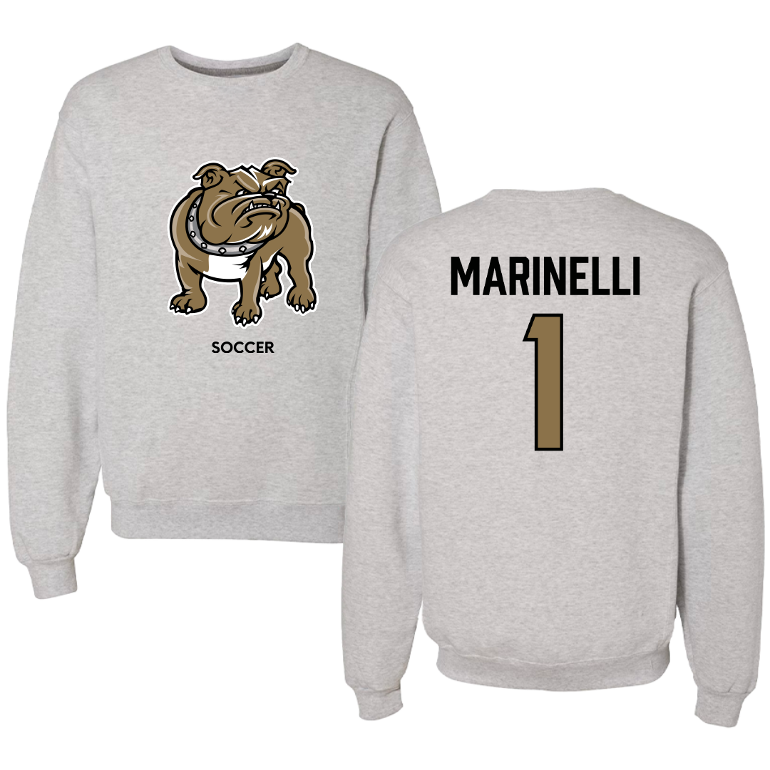 Bryant University Soccer (M) Light Gray Crewneck - #1 Luca Marinelli