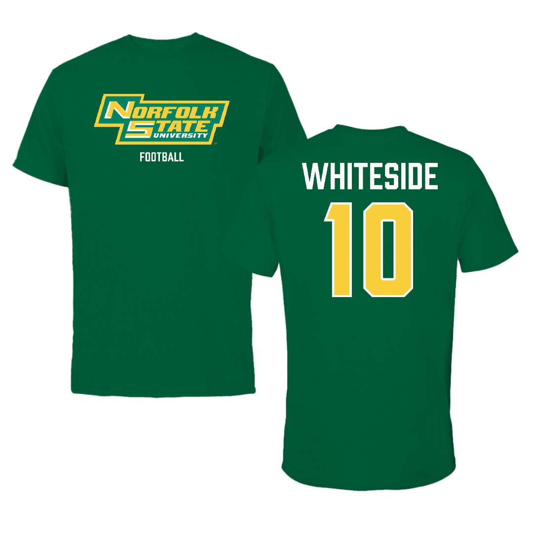 Norfolk State University Football Green Tee - #10 Izayah Whiteside