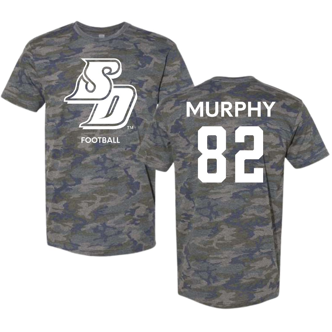 University of San Diego Football Vintage Camo Tee - #82 Kollen Murphy