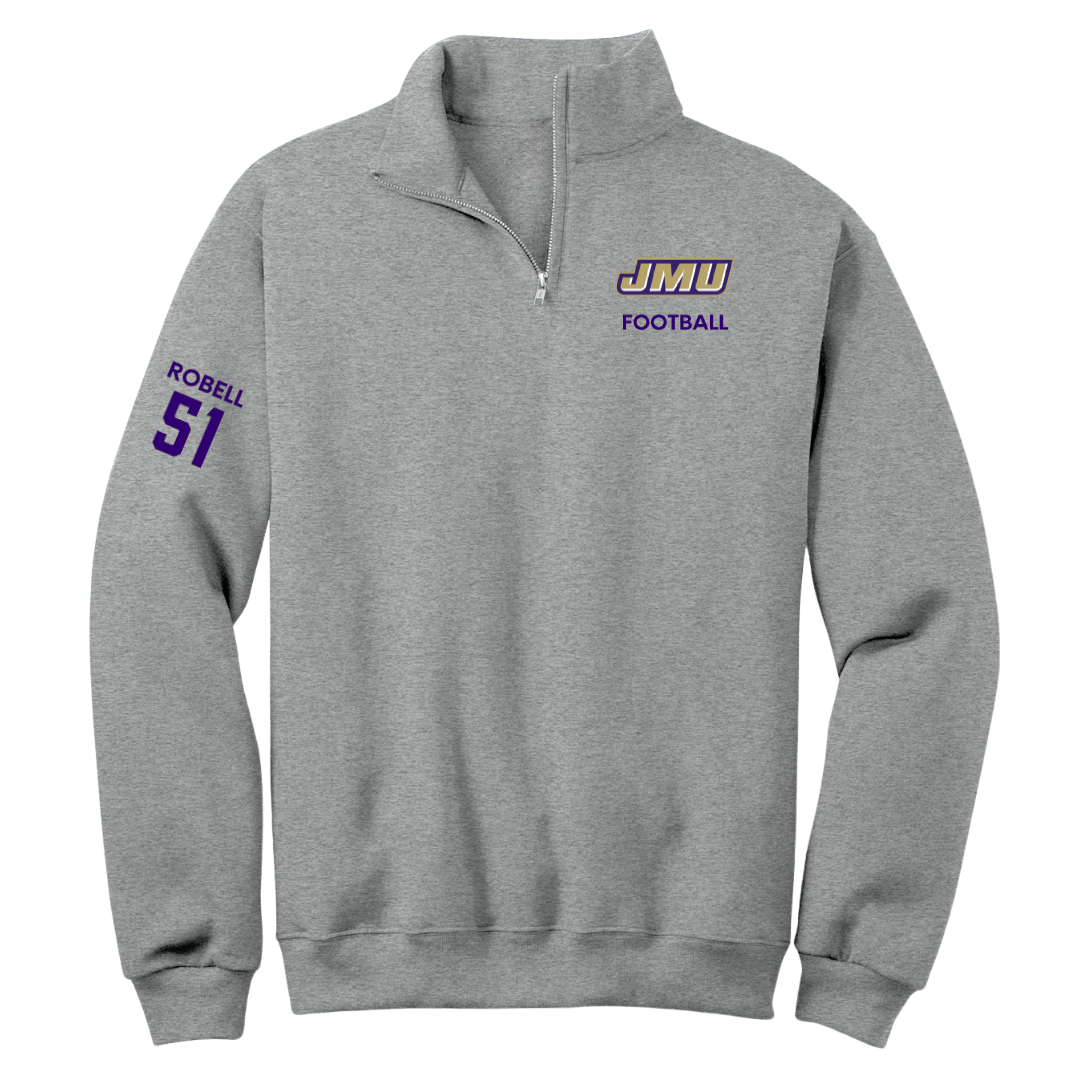 James Madison University Football Sport Gray Quarter-Zip - #51 Riley Robell