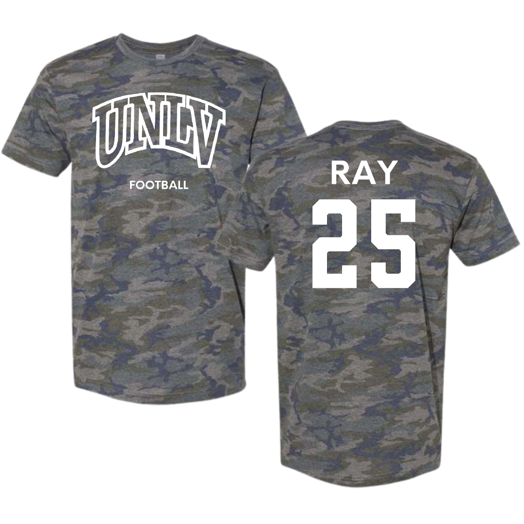 University of Nevada-Las Vegas Football Vintage Camo Tee - #25 Rogerick Ray