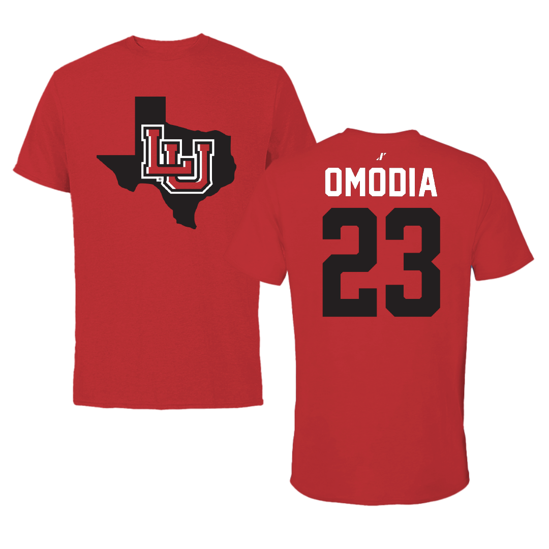 Lamar University Football Red State Tee - #23 Paul Omodia