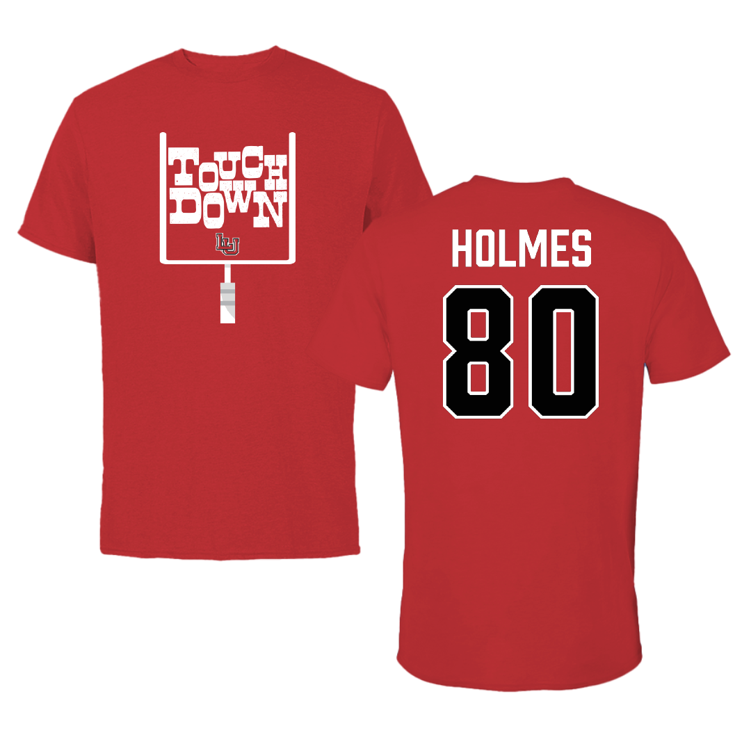 Lamar University Football Red Touchdown Performance Tee - #80 Carter Holmes
