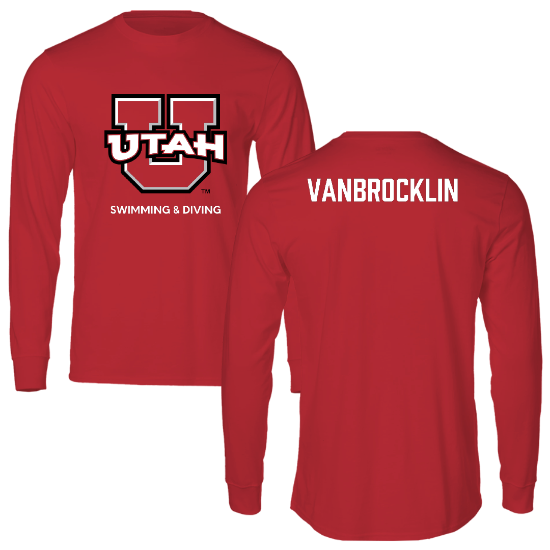 University of Utah Swimming & Diving Red Utes Long Sleeve - Evan VanBrocklin