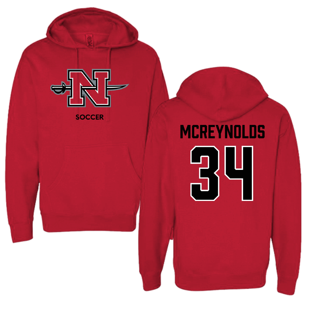 Nicholls State University Soccer (W) Red Hoodie - #34 Mallory McReynolds