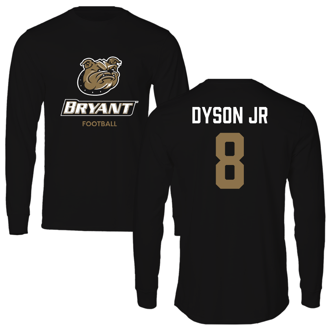 Bryant University Football Black Long Sleeve - #8 Kenny Dyson Jr