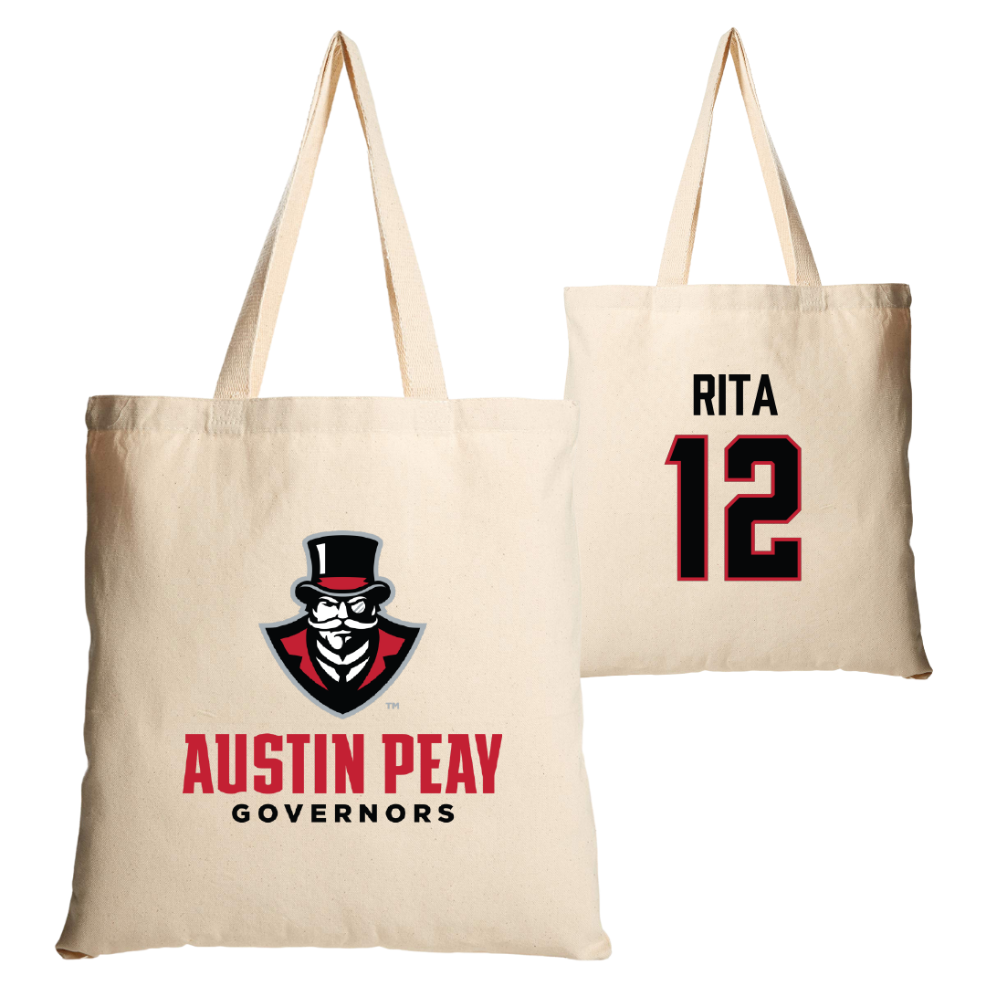 Austin Peay State University Volleyball Tan Canvas Tote Bag - #12 Anna Rita