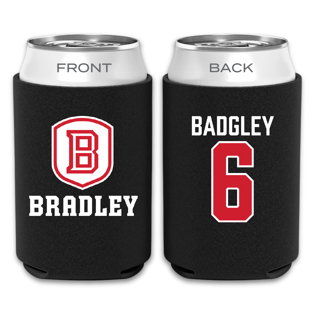 Bradley University Softball Black Can Cooler - #6 Abbott Badgley