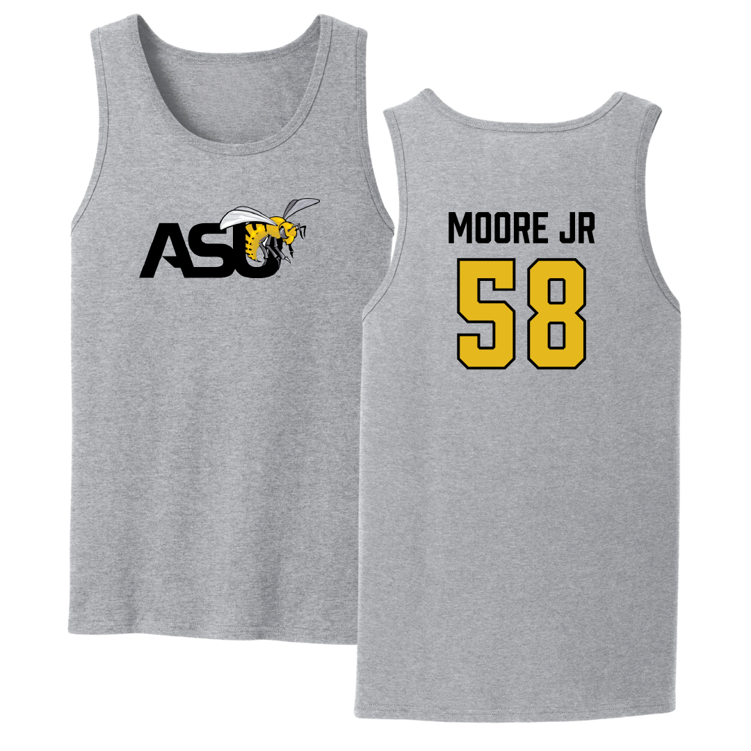 Alabama State University Football Sport Gray Tank Top - #58 Michael Moore Jr
