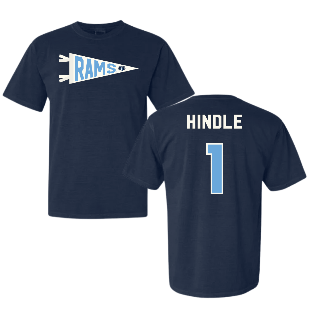 University of Rhode Island Baseball Navy Pennant Comfort Colors Tee - #1 Will Hindle