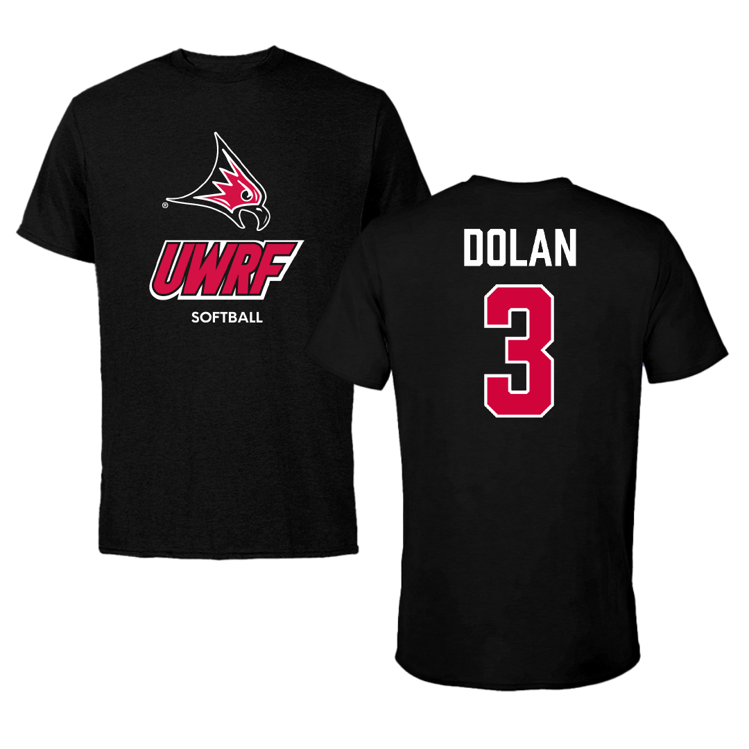 University of Wisconsin-River Falls Softball Black Performance Tee - #3 Kayla Dolan