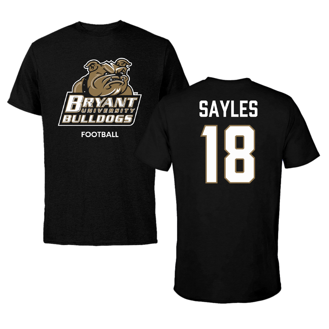 Bryant University Football Black Performance Tee - #18 Braden Sayles
