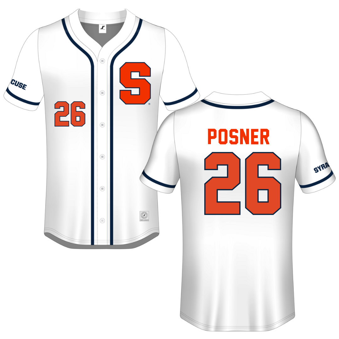 Syracuse University White Button-Down Jersey - #26 Taylor Posner