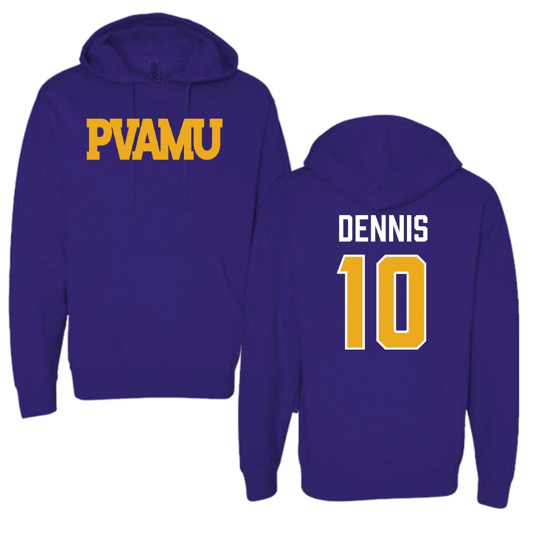Prairie View A&M University Football Purple Hoodie - #10 Andre Dennis