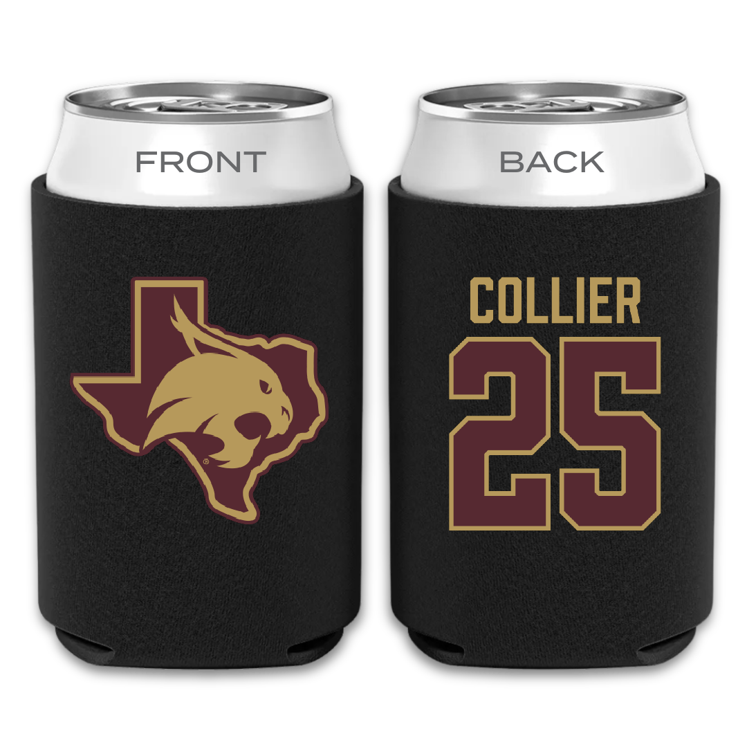 Texas State University Baseball Black Can Cooler - #25 Ian Collier