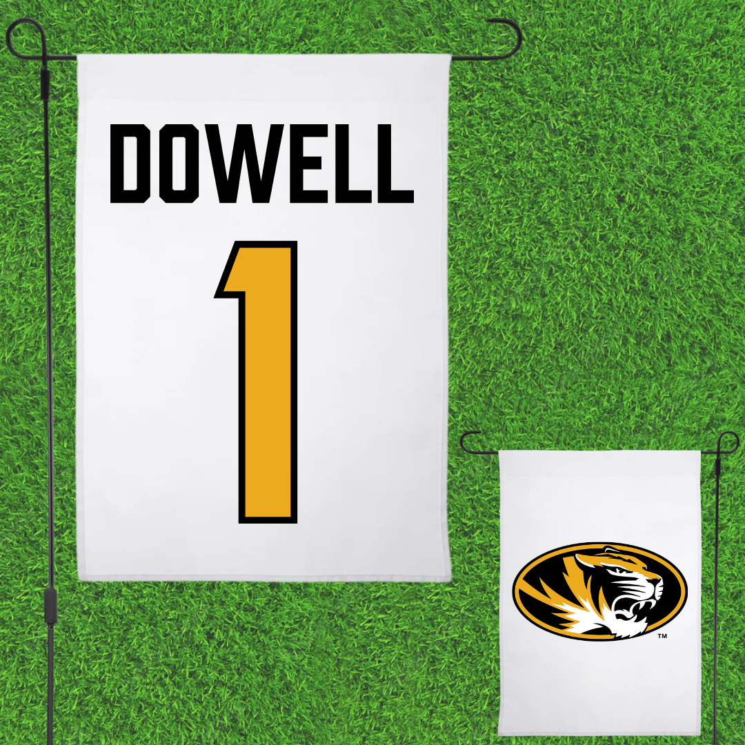 University of Missouri Basketball White Garden Flag - #1 Shannon Dowell