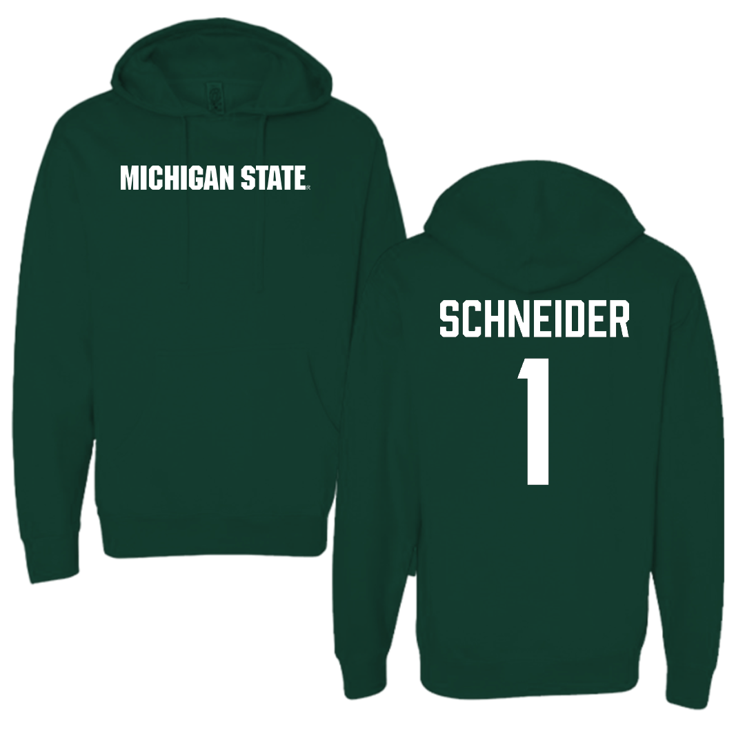 Michigan State University Volleyball Forest Green Hoodie - #1 Lia Schneider
