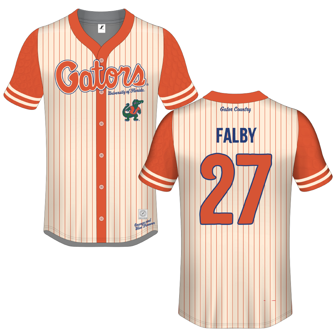 University of Florida Cream Campus Connect Button-Down Jersey - #27 Kendra Falby