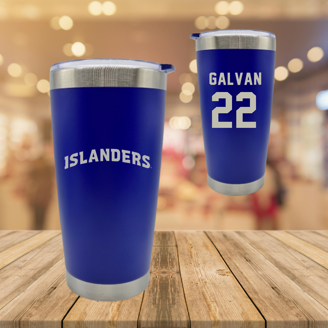 Texas A&M University-Corpus Christi Softball Blue Stainless Steel Tumbler - #22 Siarah Galvan