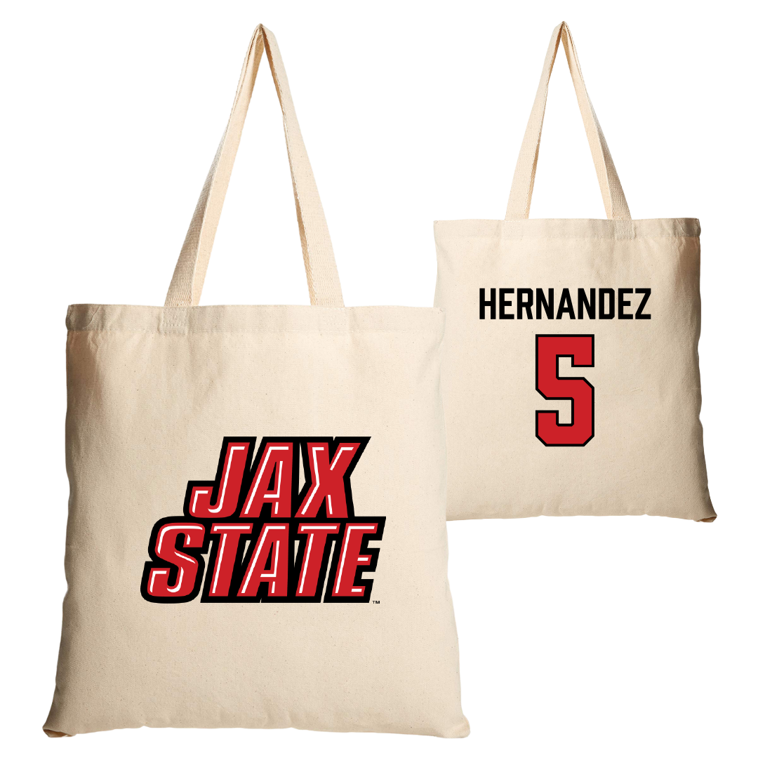 Jacksonville State University Baseball Tan Canvas Tote Bag - #5 Javon Hernandez