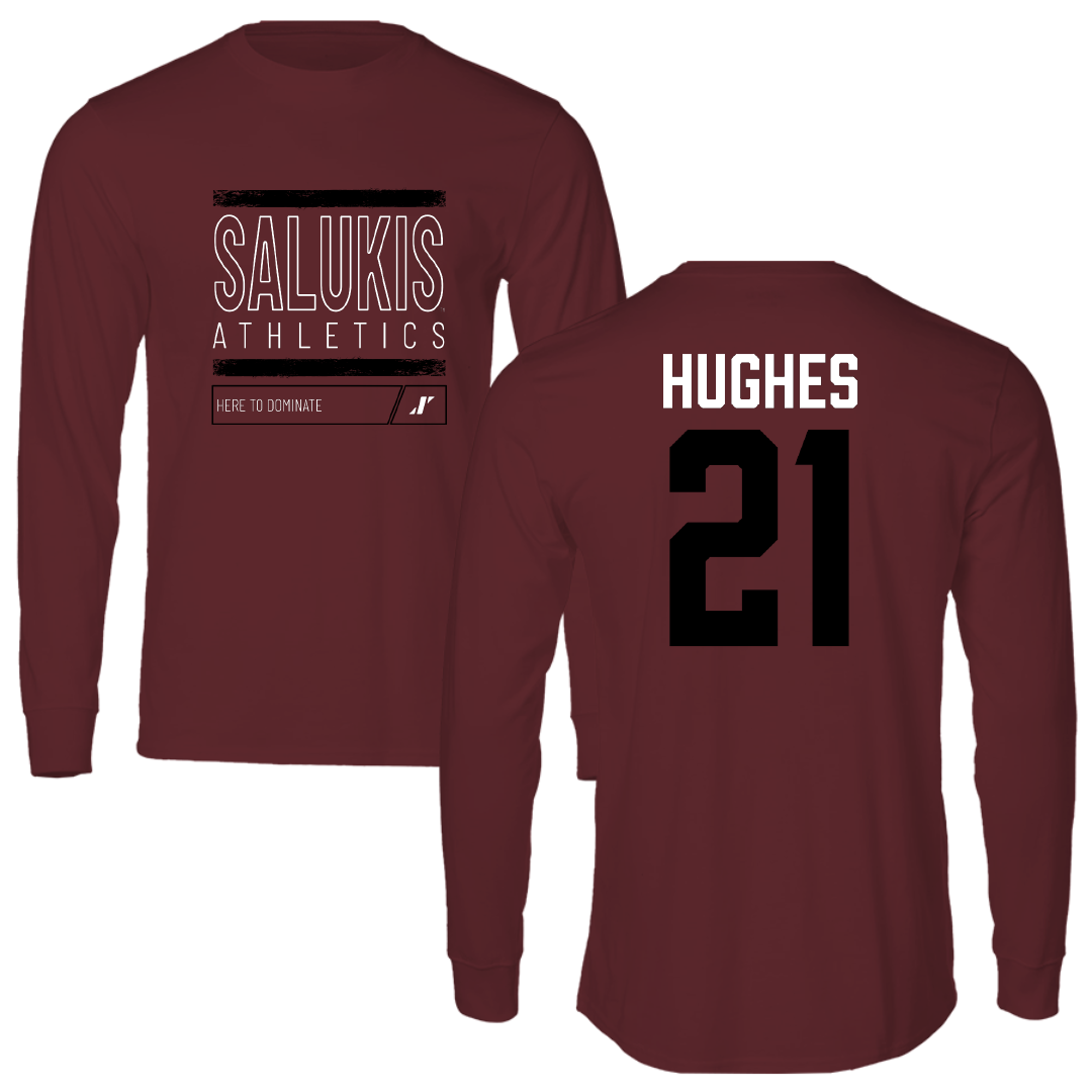Southern Illinois University at Carbondale Basketball Maroon Dominate Performance Long Sleeve - #21 Seairra Hughes