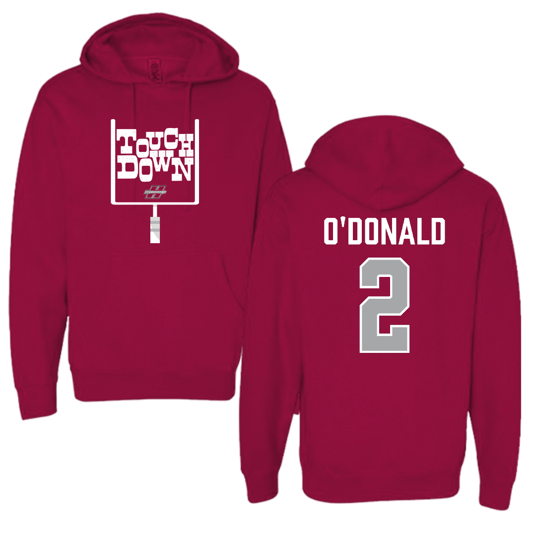 Henderson State University Football Cardinal Touchdown Hoodie - #2 Fredrick O'Donald