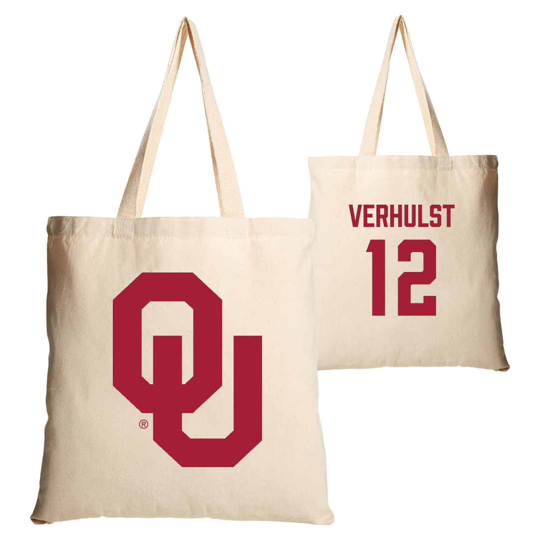 University of Oklahoma Basketball Tan Canvas Tote Bag - #12 Payton Verhulst
