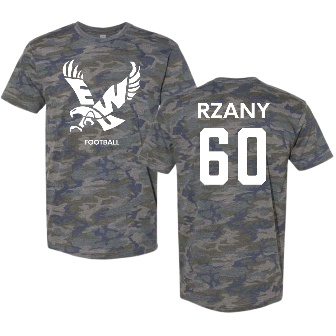 Eastern Washington University Football Vintage Camo Tee - #60 Gabriel Rzany