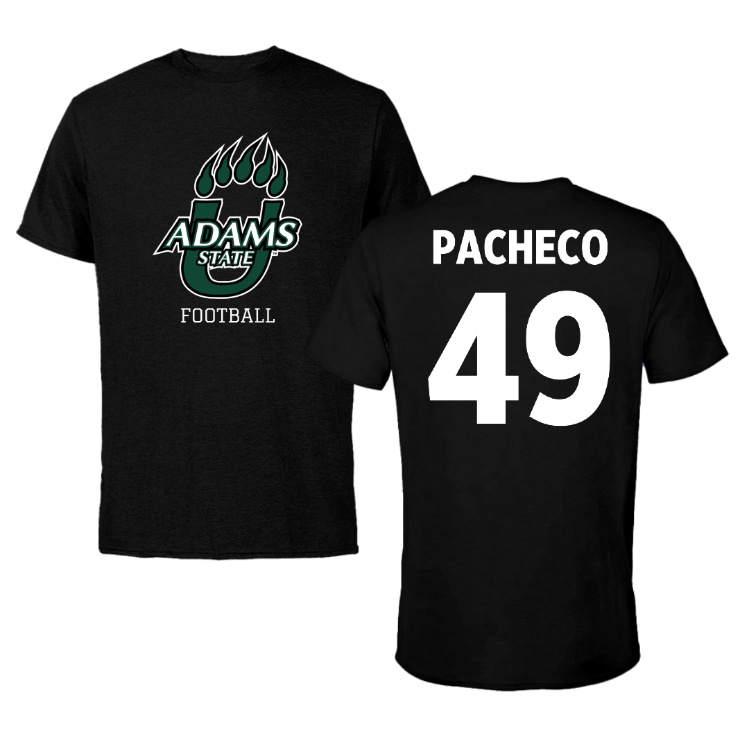 Adams State University Football Black State Tee - #49 Quinton Pacheco