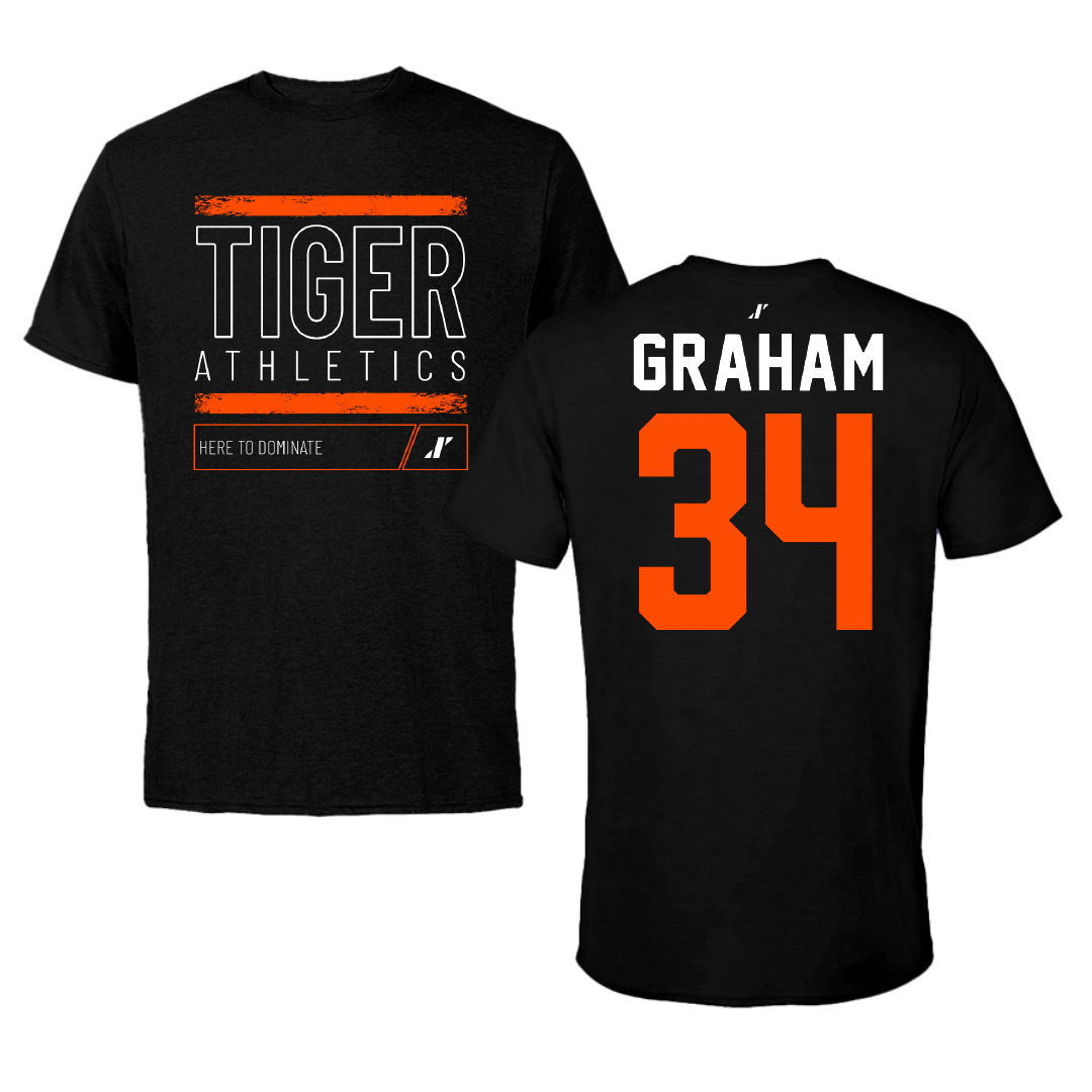 East Central University Football Black Dominate Performance Tee - #34 Joshua Graham