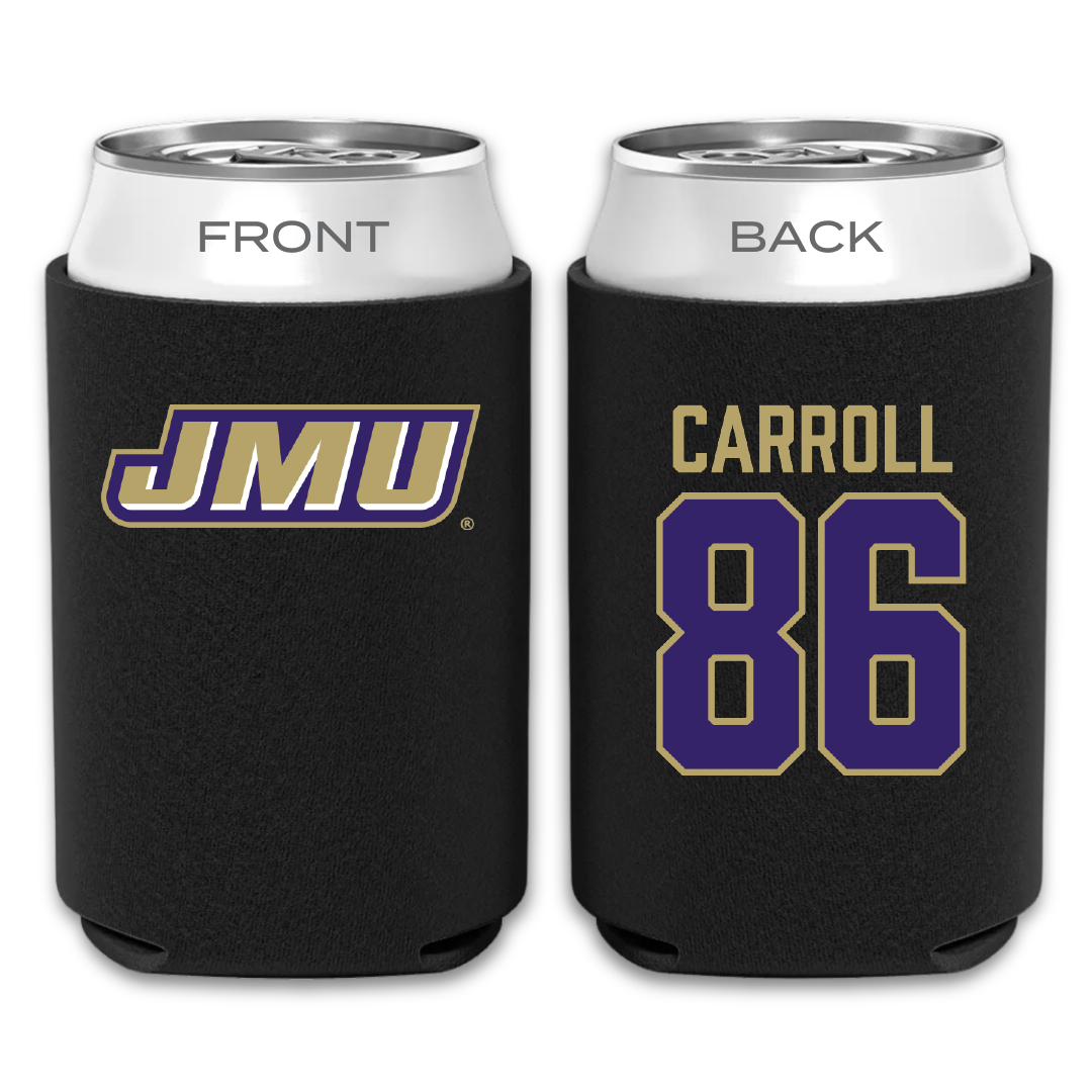 James Madison University Football Black Can Cooler - #86 Collin Carroll