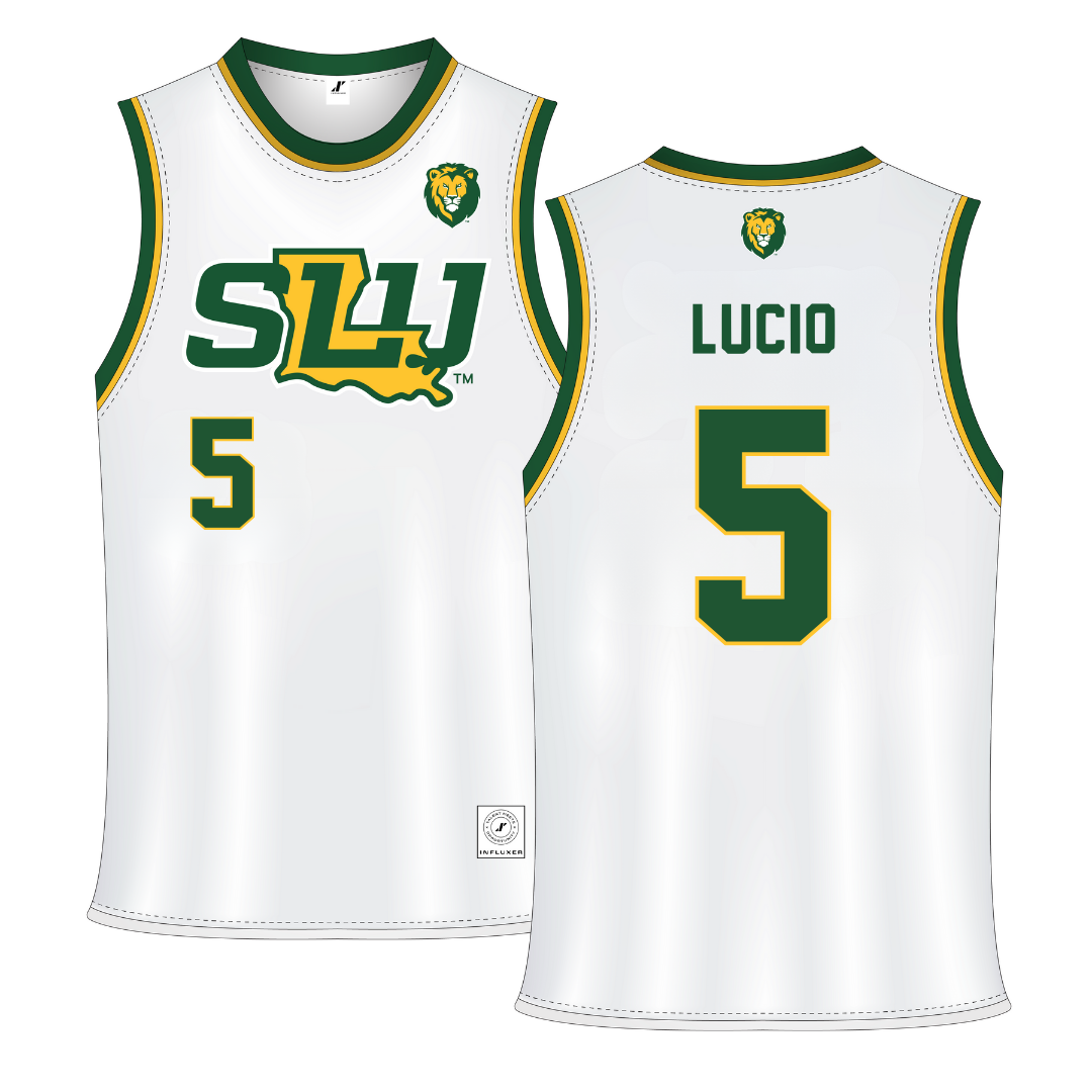 Southeastern Louisiana University White Basketball Jersey - #5 Emma Lucio