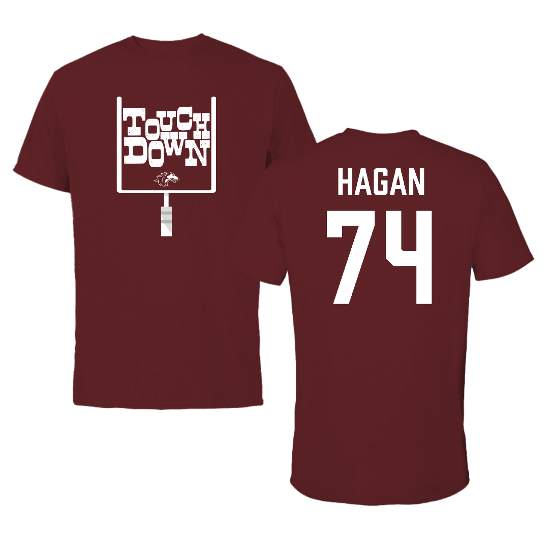 Southern Illinois University at Carbondale Football Maroon Touchdown Performance Tee - #74 Harris Hagan