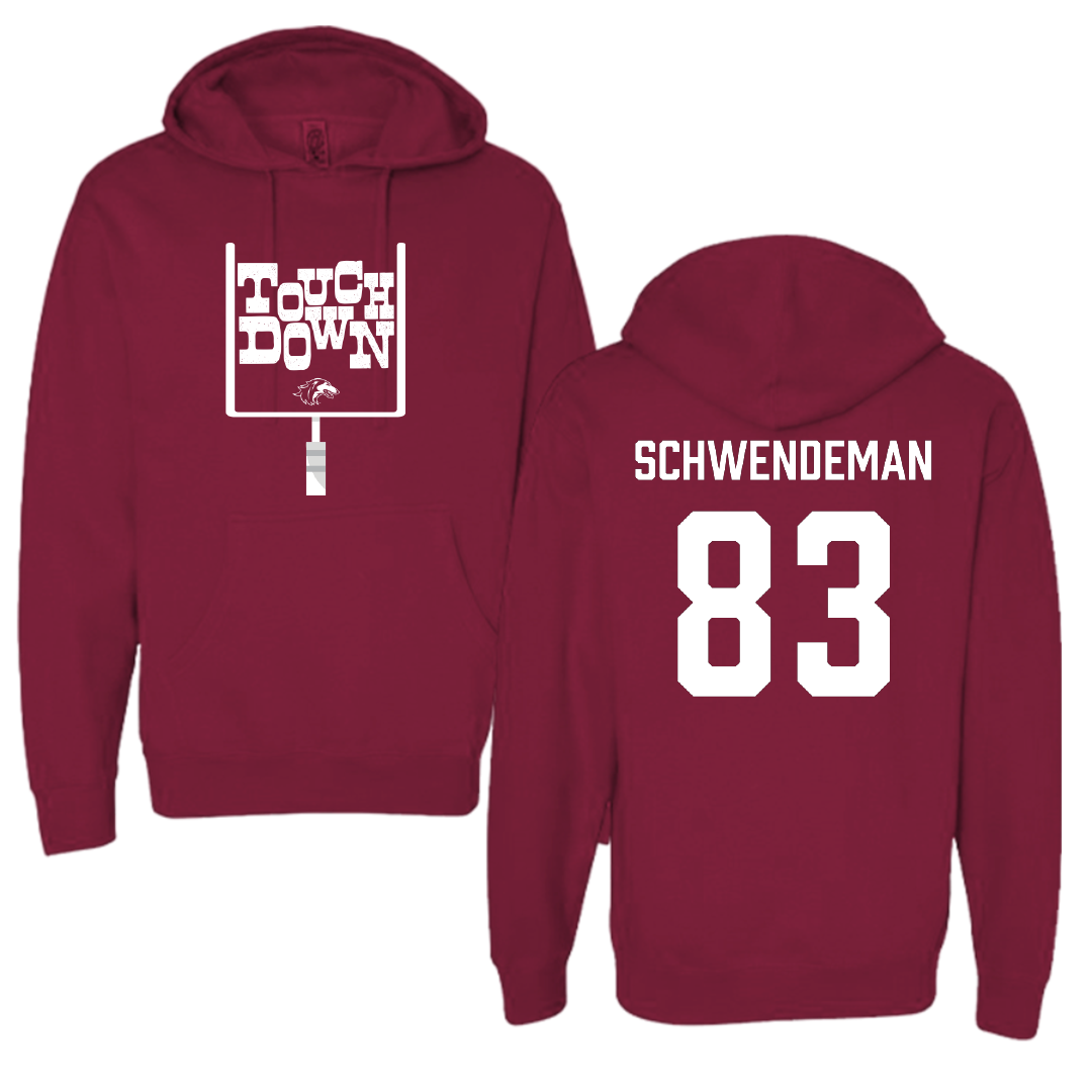 Southern Illinois University at Carbondale Football Maroon Touchdown Hoodie - #83 Ryan Schwendeman