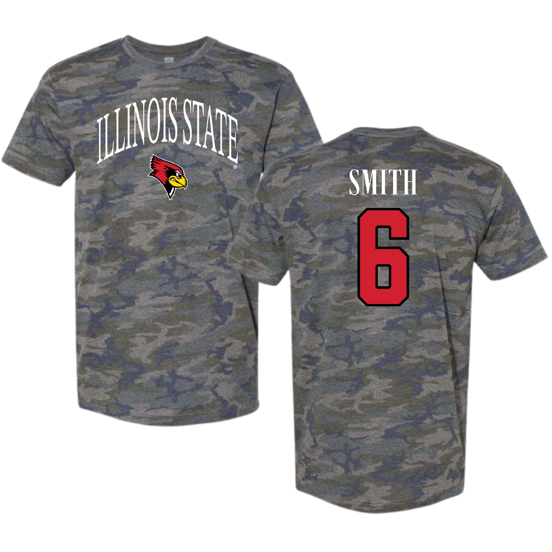Illinois State University Baseball Vintage Camo Tee - #6 Noah Smith