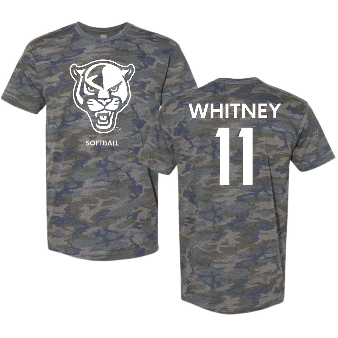 Florida International University Softball Vintage Camo Tee - #11 Ella Whitney