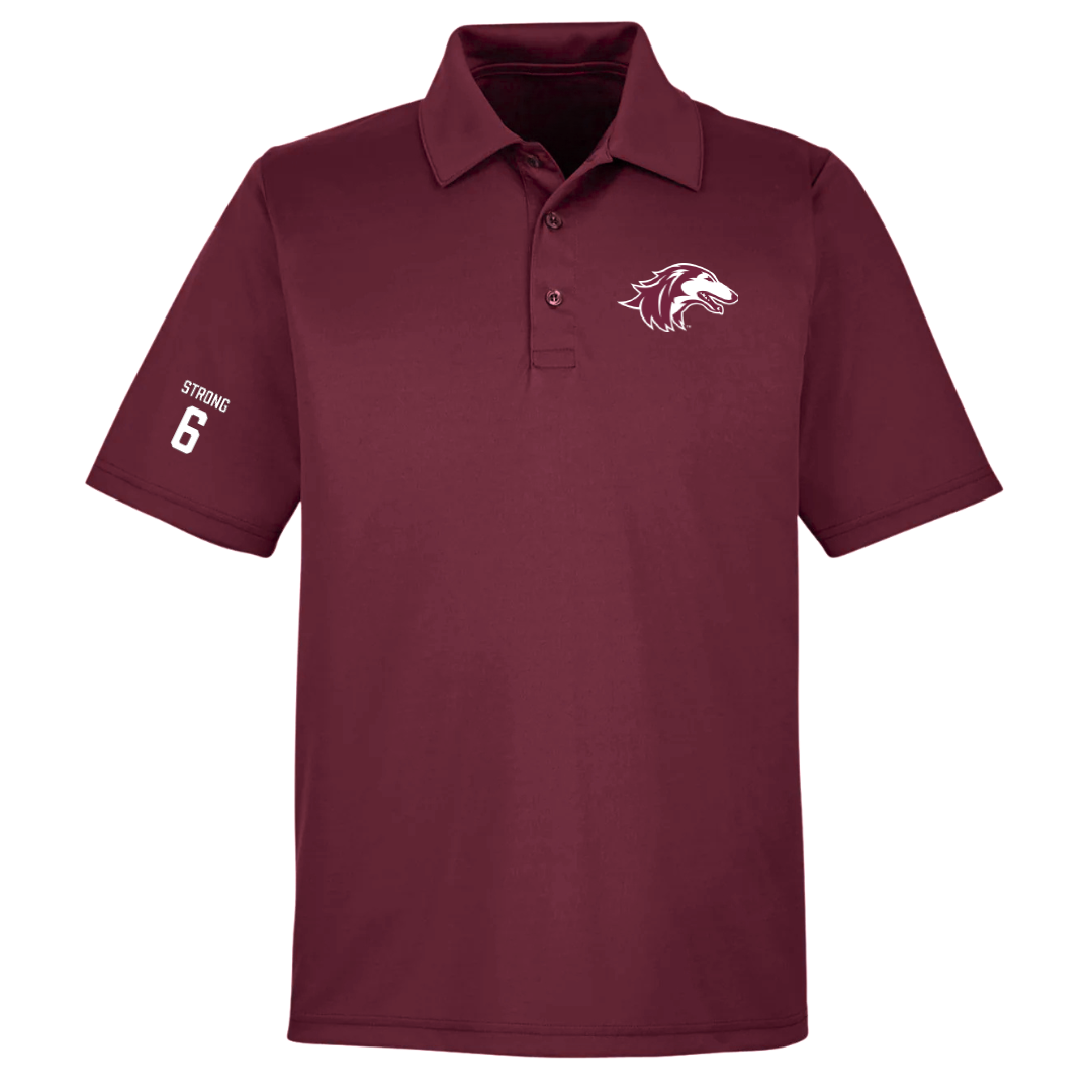 Southern Illinois University at Carbondale Football Maroon Polo - #6 Justin Strong