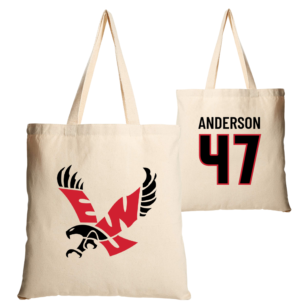 Eastern Washington University Football Tan Canvas Tote Bag - #47 Samarai Anderson