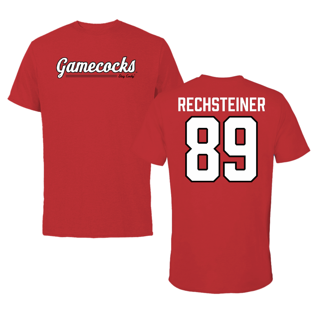 Jacksonville State University Football Red General Performance Tee - #89 Brock Rechsteiner