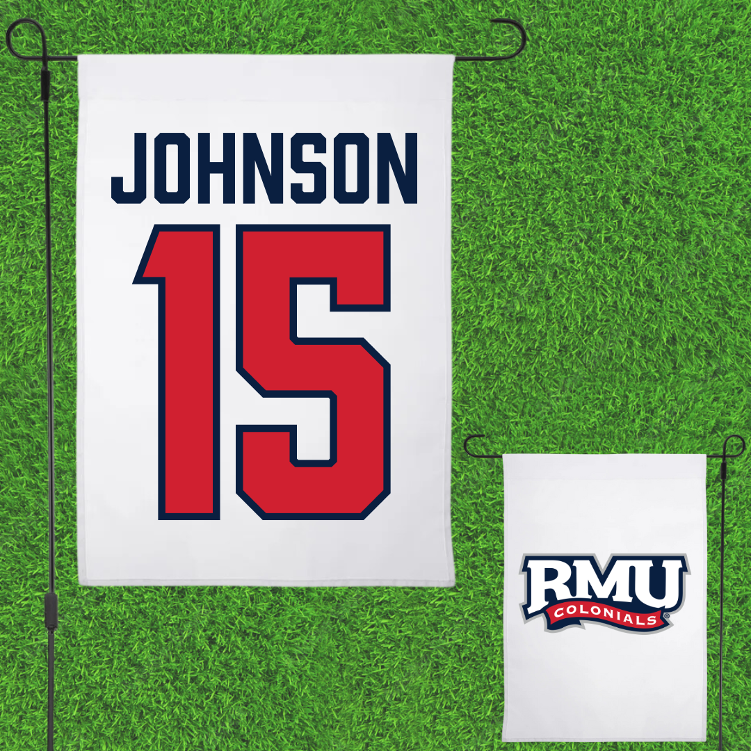 Robert Morris University Basketball White Garden Flag - #15 Natalie Johnson
