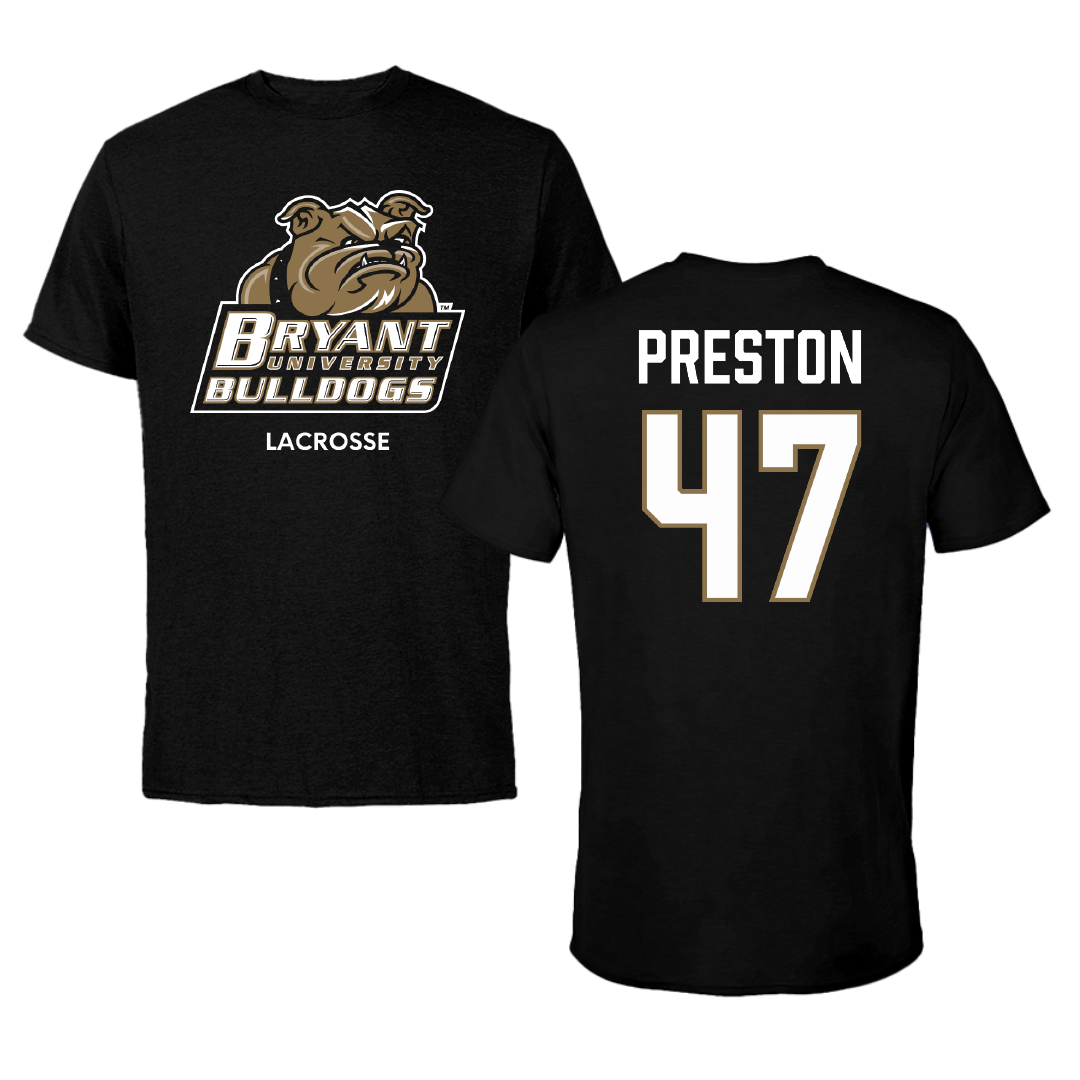 Bryant University Lacrosse (M) Black Performance Tee - #47 Trevor Preston