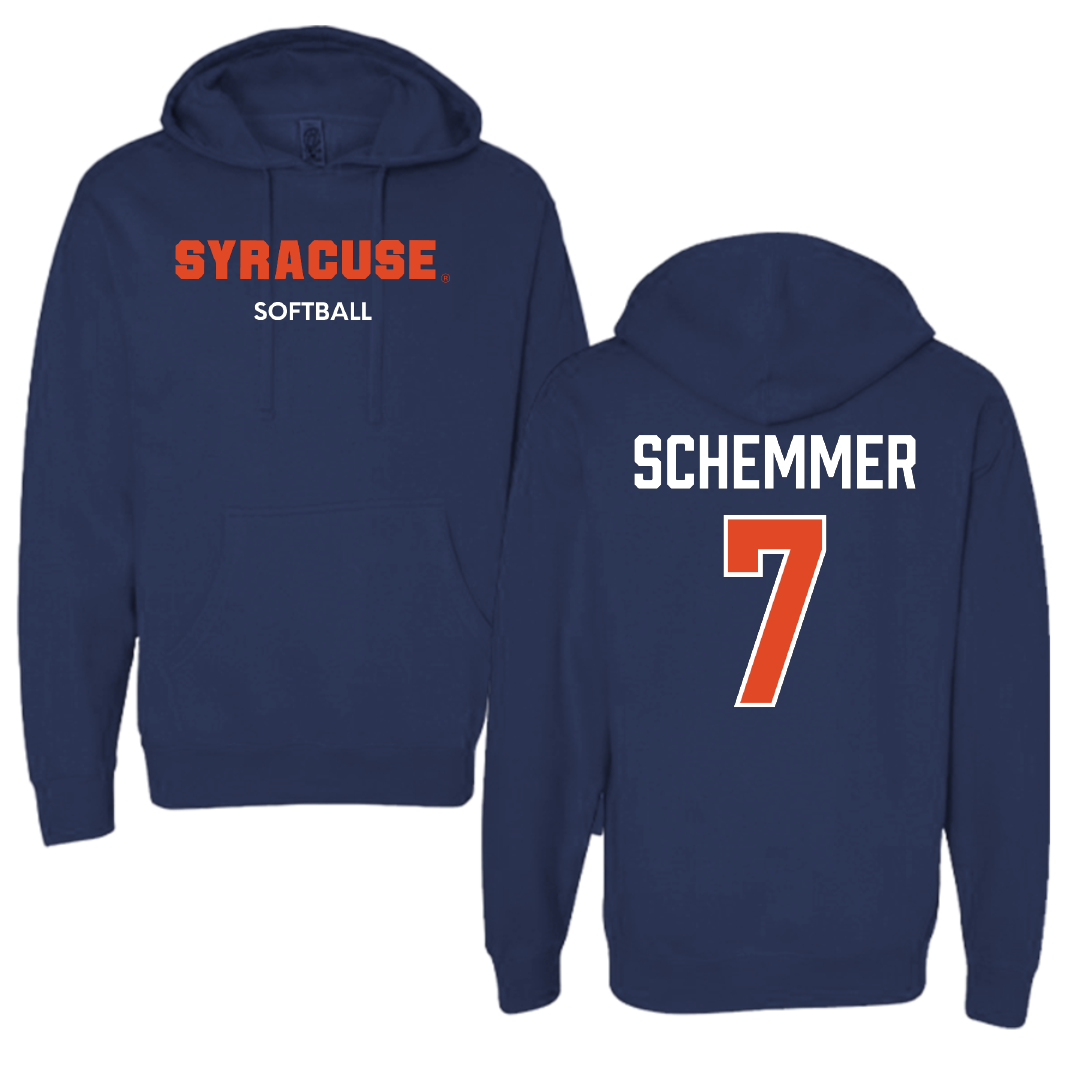 Syracuse University Softball Navy Hoodie - #7 Peyton Schemmer