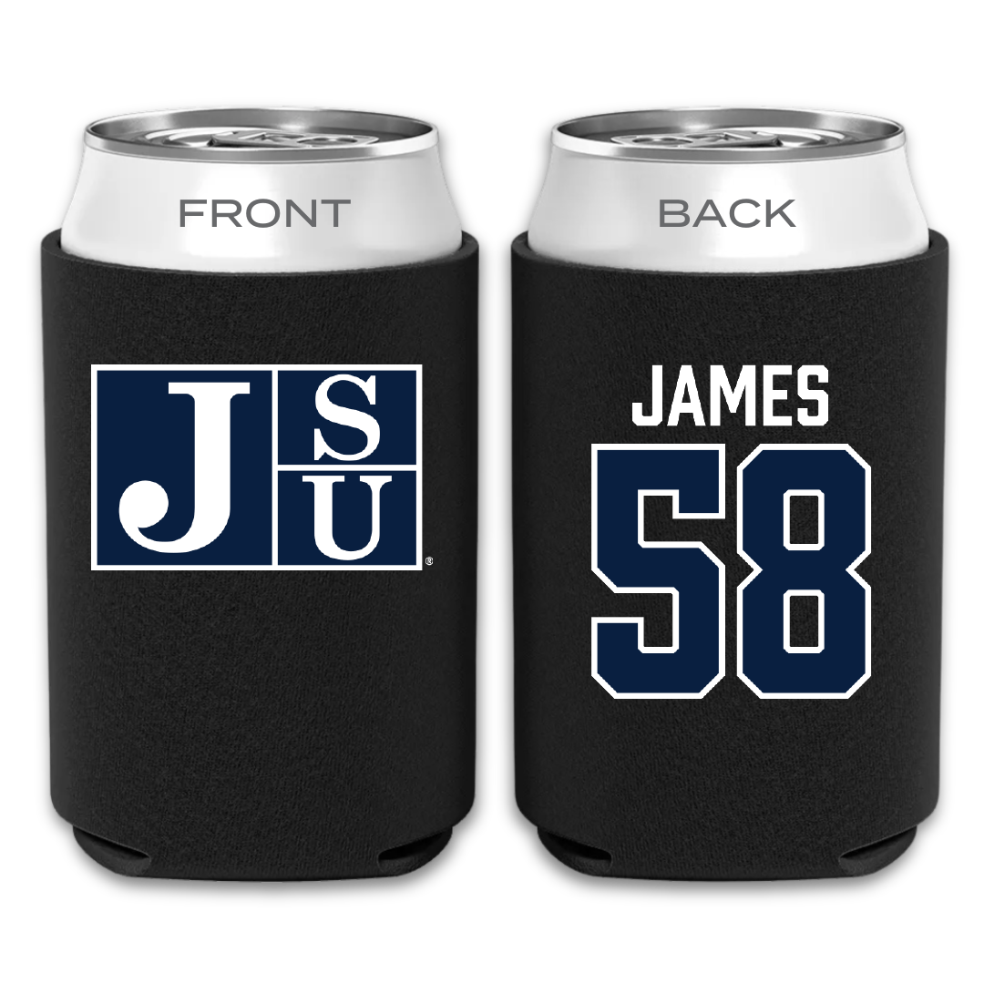 Jackson State University Football Black Can Cooler - #58 Cameron James