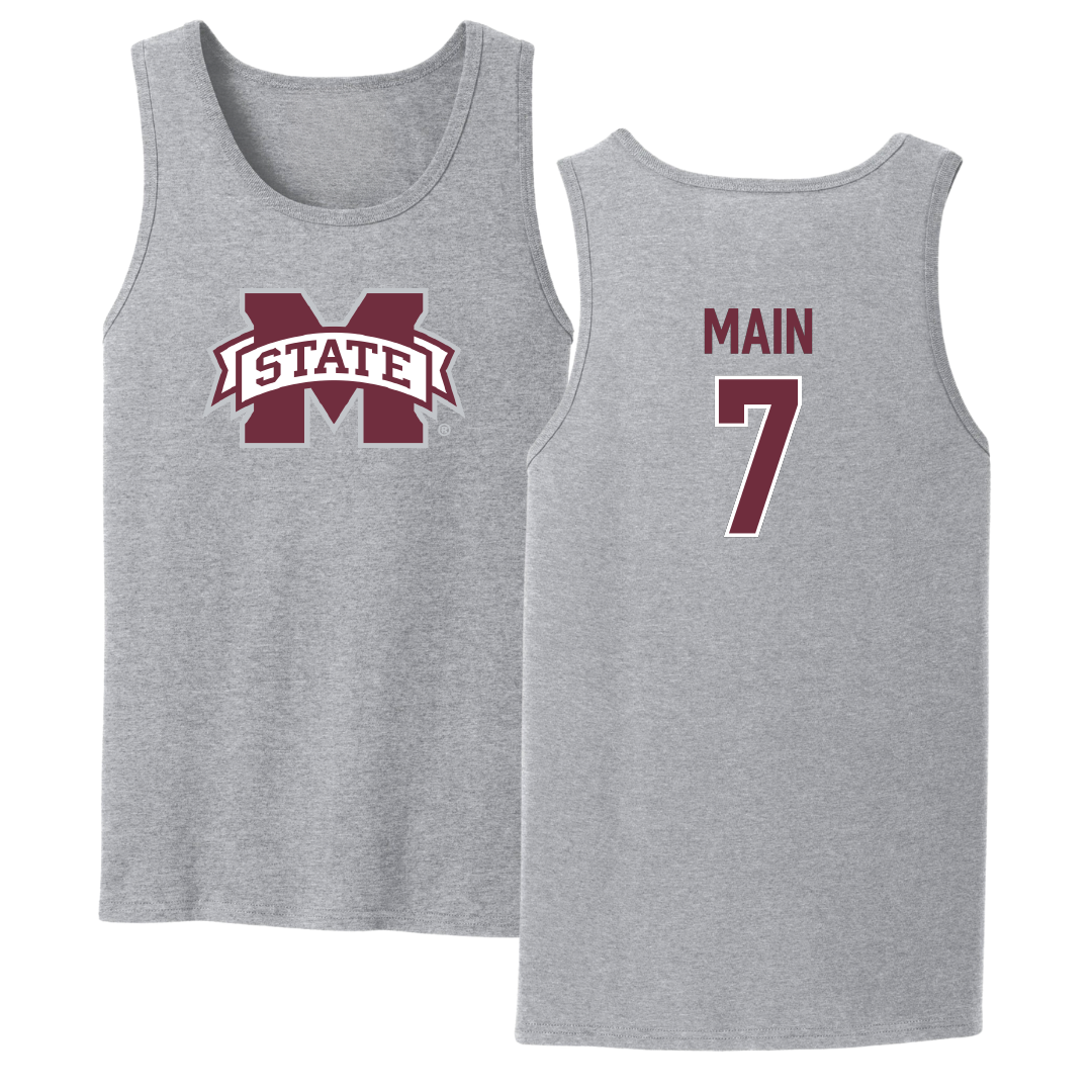 Mississippi State University Soccer Sport Gray Tank Top - #7 Zoe Main