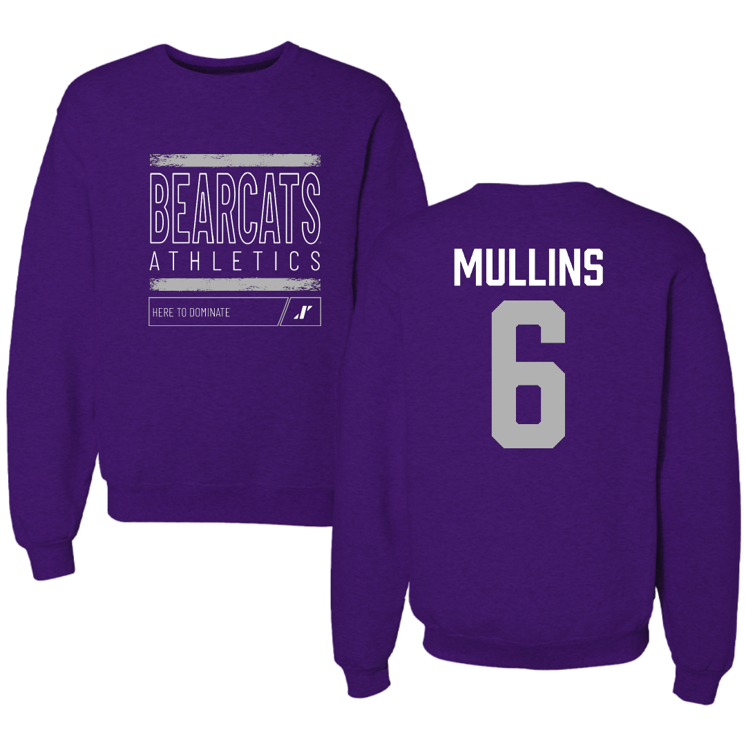 Southwest Baptist University Football Purple Dominate Crewneck - #6 Canaan Mullins