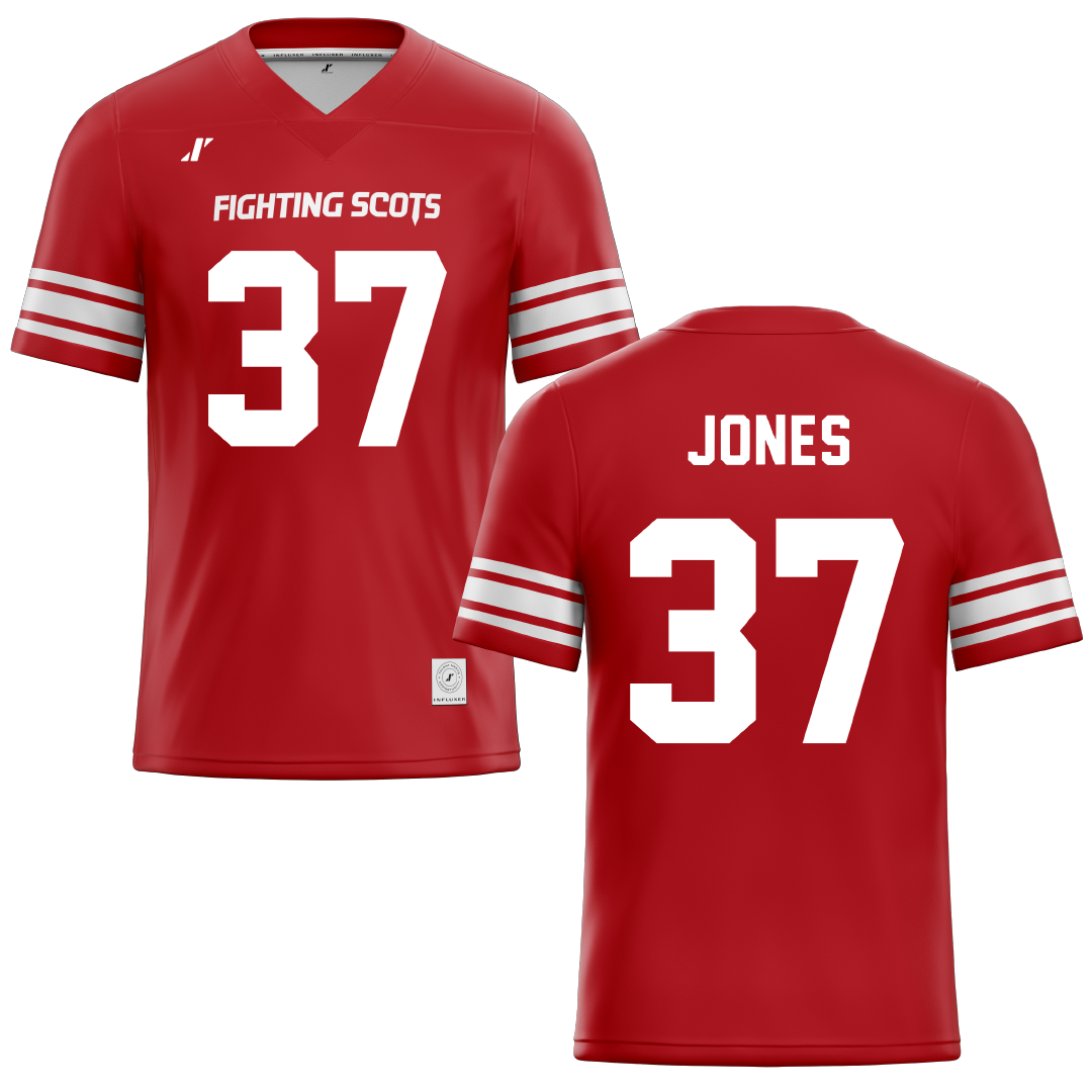 PennWest Edinboro Red Football Jersey - #37 Amari Jones